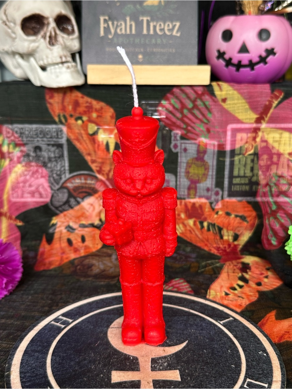 Red Cat Nutcracker Candle – Handmade Holiday Cat Candle